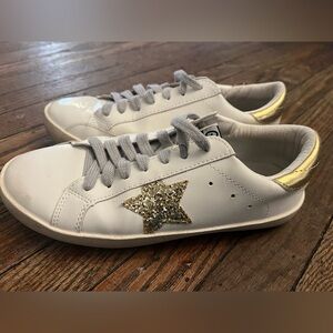 ZhUOCaiZi Super Star Glitter Sneakers 38 US 7.5 White Gold GGBD